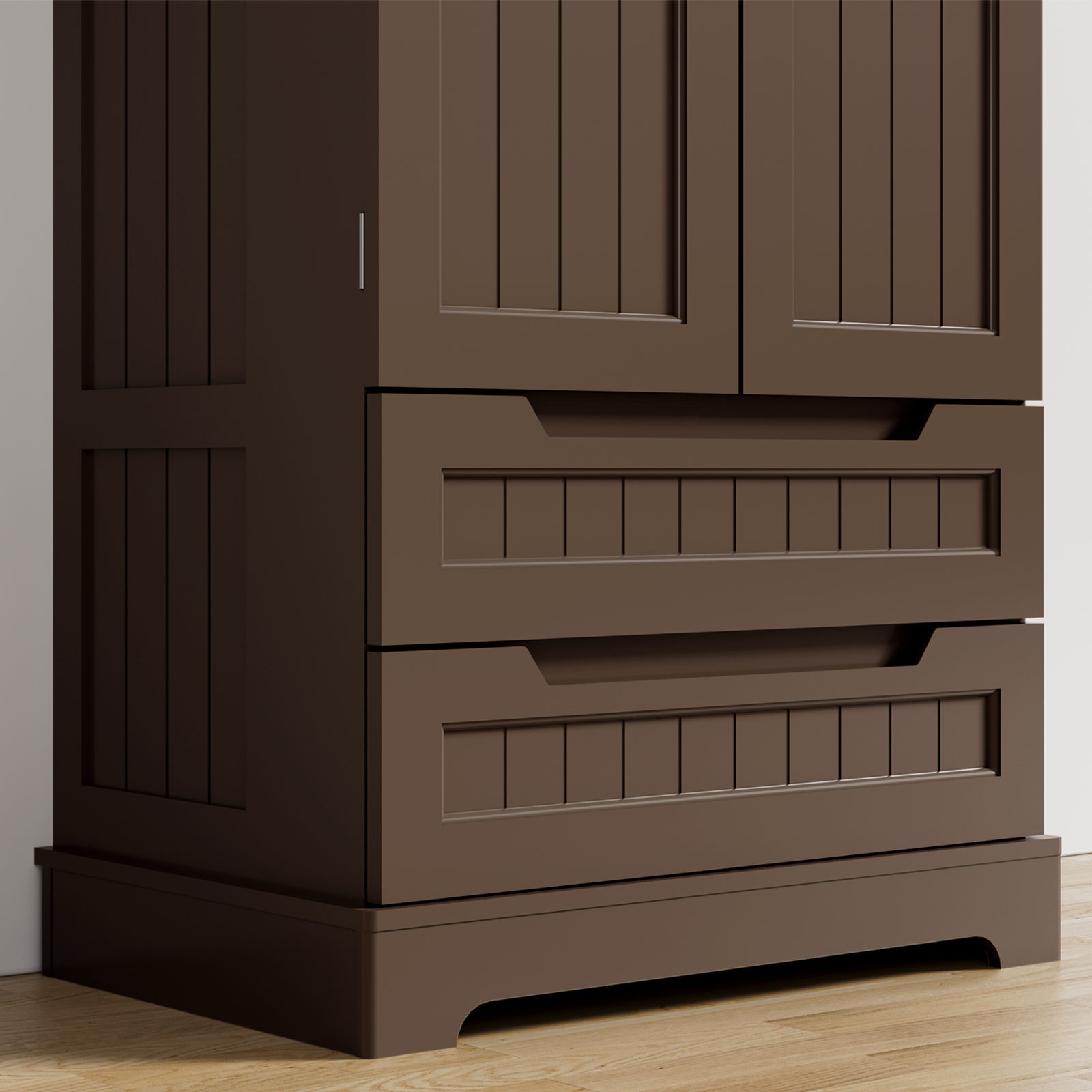 Pantry Storage Cabinet with 2 Drawers，Asofer 47" Kitchen Small Food Pantry Cabinet for Dining Room, Dark Brown