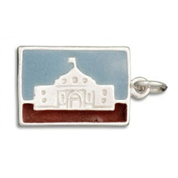 Sterling Silver 20" 1.2mm 3D San Antonio Texas The Alamo USA Mail Postcard Letter Pendant Necklace