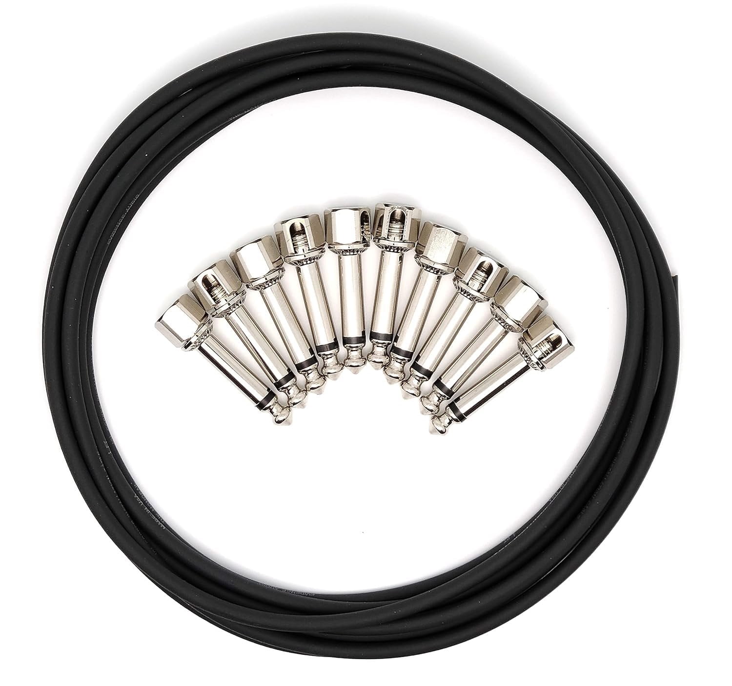 Evidence Audio Monorail SIS DIY Solderless Guitar Patch Cable Kit -10 Angled SIS Plugs and 10 feet Graphite Black Cable