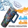 thumbnail image 5 of OBREWU Pioneer Flower Tumbler with Handle and Lid,Pioneer Flower 40oz Double Wall Vacuum Insulated Tumbler,Cups Gift for Women and Men, 5 of 7