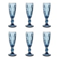 thumbnail image 1 of Juego de 6 Copas de Cristal Labrado VITTORI vintage Color Azul cobalto 170 ml, 1 of 5