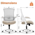 thumbnail image 2 of NEO CHAIR Office Desk Gaming Chair Computer High Back Mesh Seat with Rolling Wheels Ergonomic Adjustable Comfy Flip-up Armrests Lumbar Support Height for Home (Beige), 2 of 9