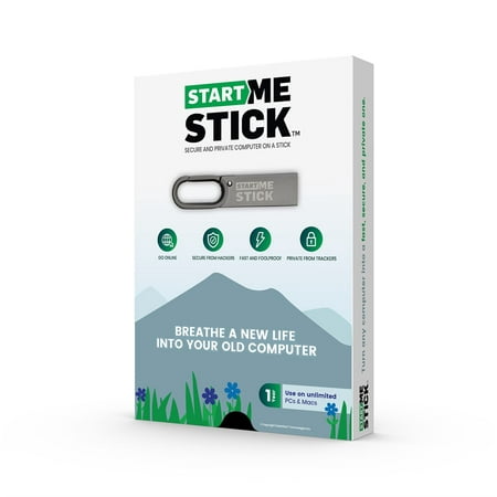 UPC: 0728028469998 | StartMeStick Secure and Private Computer on a Stick – Unlimited Use on Unlimited Computers for 1 Year (PC or Mac)