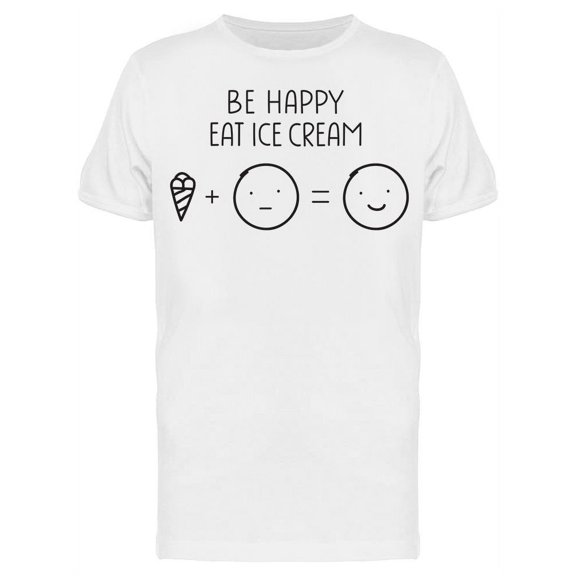 I'm Happy Whit Ice Cream T-Shirt Men -Image by Shutterstock, Male XX-Large