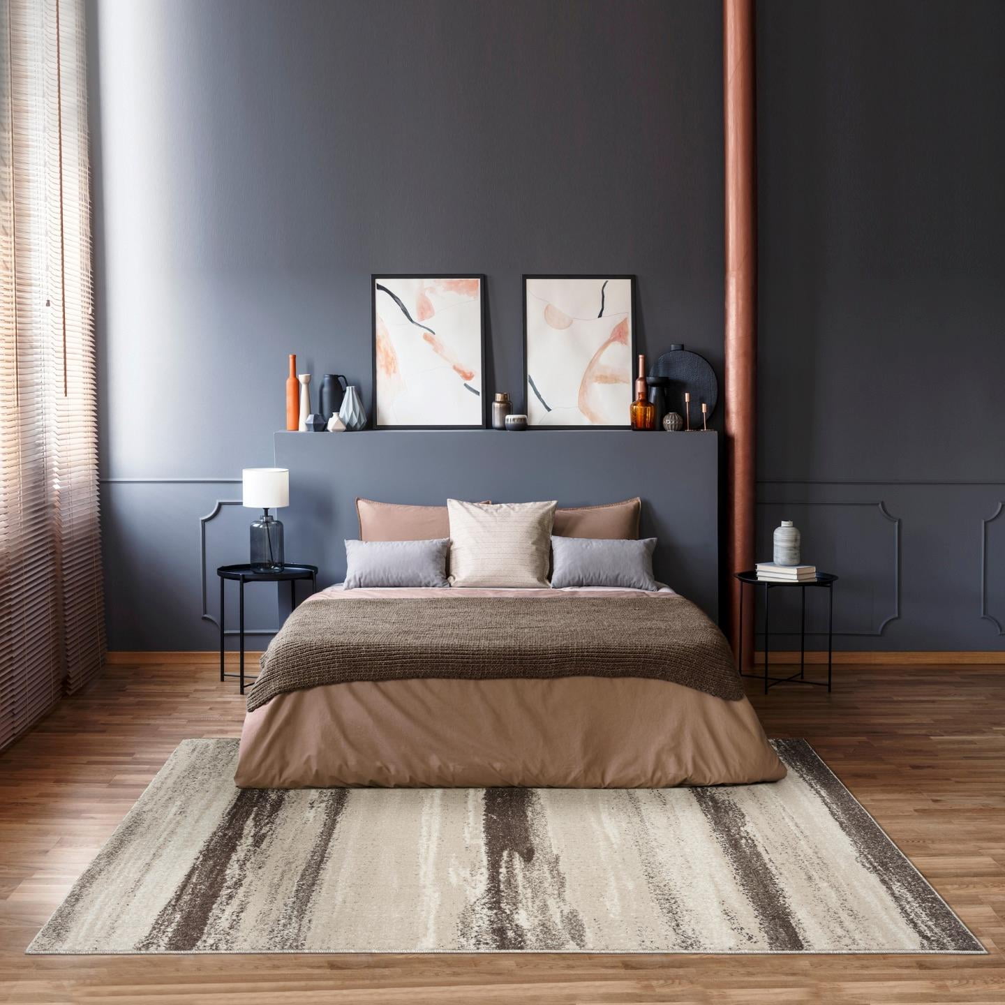 Luxe Weavers Lagos Collection 7501 Brown and Beige 6x9 Abstract Area Rug