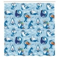 thumbnail image 3 of Ambesonne Cartoon Shower Curtain, Friendly Seal, 69"Wx84"L, Blue White Marigold, 3 of 5