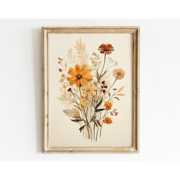 Pressed Wildflowers Vintage Print, Rustic Farmhouse Art, Mediterranean Art, Aesthetic Room Decor, Floral Art Wall Art, Modern Wall Decor, 8x12 UNFRAMED