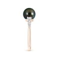 thumbnail image 3 of ANGARA Tahitian Cultured Pearl Ring with Graduated Diamonds in 14K Rose Gold for Women | June Birthstone, Birthday, Anniversary, Jewelry Gift for Women | Pearl Ring, 3 of 8