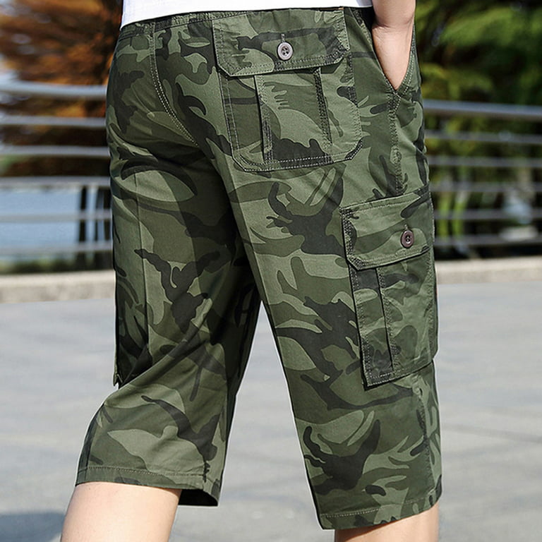 cllios Mens Cargo Shorts Plus Size Multi Pockets Shorts Work Military  Shorts Summer Camping Cargo Shorts 
