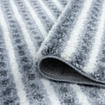 thumbnail image 6 of Shag 5x8 Area Rug Thick (5'3'' x 7'3'') Stripe Cream, Dark Gray Living Room Easy to Clean, 6 of 9