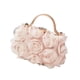 thumbnail image 4 of Bolso de flores con bolso compacto de correa de cadena para llaves del teléfono celular de la boda del baile de graduación Beige, 4 of 8