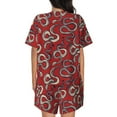 thumbnail image 6 of Daiia Snake Pattern Womens Pajama Sets Short Sleeve Pajamas for Women Sets Soft Lounge Sets Casual Round Neck Sleepwear PJS-Large, 6 of 7