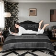 thumbnail image 3 of Meiyoeat Distressed US Flag Letter S King Duvet Cover Set for Men Youth, Patriotic Print Bedding, Black Gray White,Black Reversible,3 Pieces,No Comforter, 3 of 6