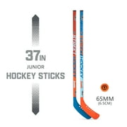 Franklin Sports NHL Future Champs Kids 2 Player Street Hockey Sticks Set - Plastic 37 - 2 Junior Hockey Sticks + 1 Ball
