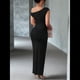 thumbnail image 5 of Vestido Elegante de Verano para Mujer, de Corta, Ajustado, para Cóctel, Graduación, con Hombros Descubiertos y Corte Oblicuo. Negro M, 5 of 7