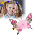 thumbnail image 1 of Horquilla de mariposa voladora 2024, nuevas pinzas para el pelo coloridas y brillantes para niñas pequeñas, lazos para el pelo de mariposa con bolas de peluche para niñas, accesorios para el pelo de m, 1 of 7