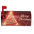 thumbnail image 2 of Festive Magnetic Mailbox Cover Red Pine Tree Christmas Pattern Outdoor Mailbox Protector Holiday Seasonal Decorative Garden Yard Home Large Size 25.5 x 21 Inch, 2 of 6