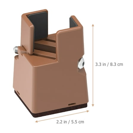 Uonlytech Adjustable Steel Bed Risers for Home Use Light Brown 4pcs 2242mm Height Increase