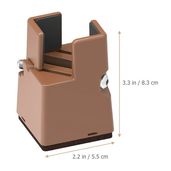 Uonlytech Adjustable Steel Bed Risers for Home Use Light Brown 4pcs 2242mm Height Increase