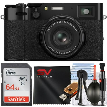 FUJIFILM X100 VI Digital Camera (Black) with SanDisk 64GB Memory Card + SV Premium Accessory Bundle