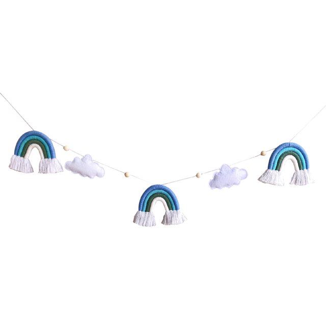 A Mano Manualidades De Bricolaje Nube De Viento Nórdico Decoración De Arco Iris Adornos De Cuerda De Cuentas De Madera Habitación De Los Niños Cuna Tienda Cama Cortina Decoración Noticed HA040742-02