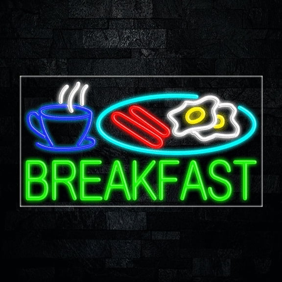Breakfast LED Neon Sign 33"L x 18"H #31667