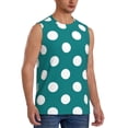thumbnail image 2 of Balery Teal And White Polka Dot Camisetas sin mangas para hombre, absorbe la humedad y protege contra el mal olor.-Large, 2 of 7