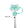 thumbnail image 2 of Unique Bargains 4 Pcs Bow Straw Cover Cap for Office Light Green Silicone, 2 of 5
