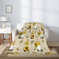 thumbnail image 5 of Throw Blanket for Couch Sofa and Bed, Gnomes Bees And Sunflowers Super Soft Plush Throw Blanket, Fuzzy Cuteness Comfy Warm Washable Flannel Blanket & Throws for All Season 40"x30", 5 of 7