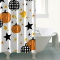 thumbnail image 4 of Shower Curtain for Bathroom Autumn Pumpkin Orange Buffalo Plaid Bathroom Curtain Waterproof Modern Bath Curtain Hooks Included,72x72Inch, 4 of 5