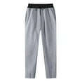 thumbnail image 6 of Men's Cotton Elastic Waist Sweatpants - Baggy, Wide Leg, Lounge Pants with Pockets for Daily Wear Light Gray M, 6 of 6