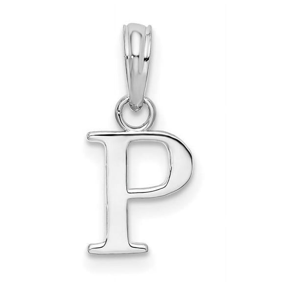 Sterling Silver Polished Block Initial P Pendant