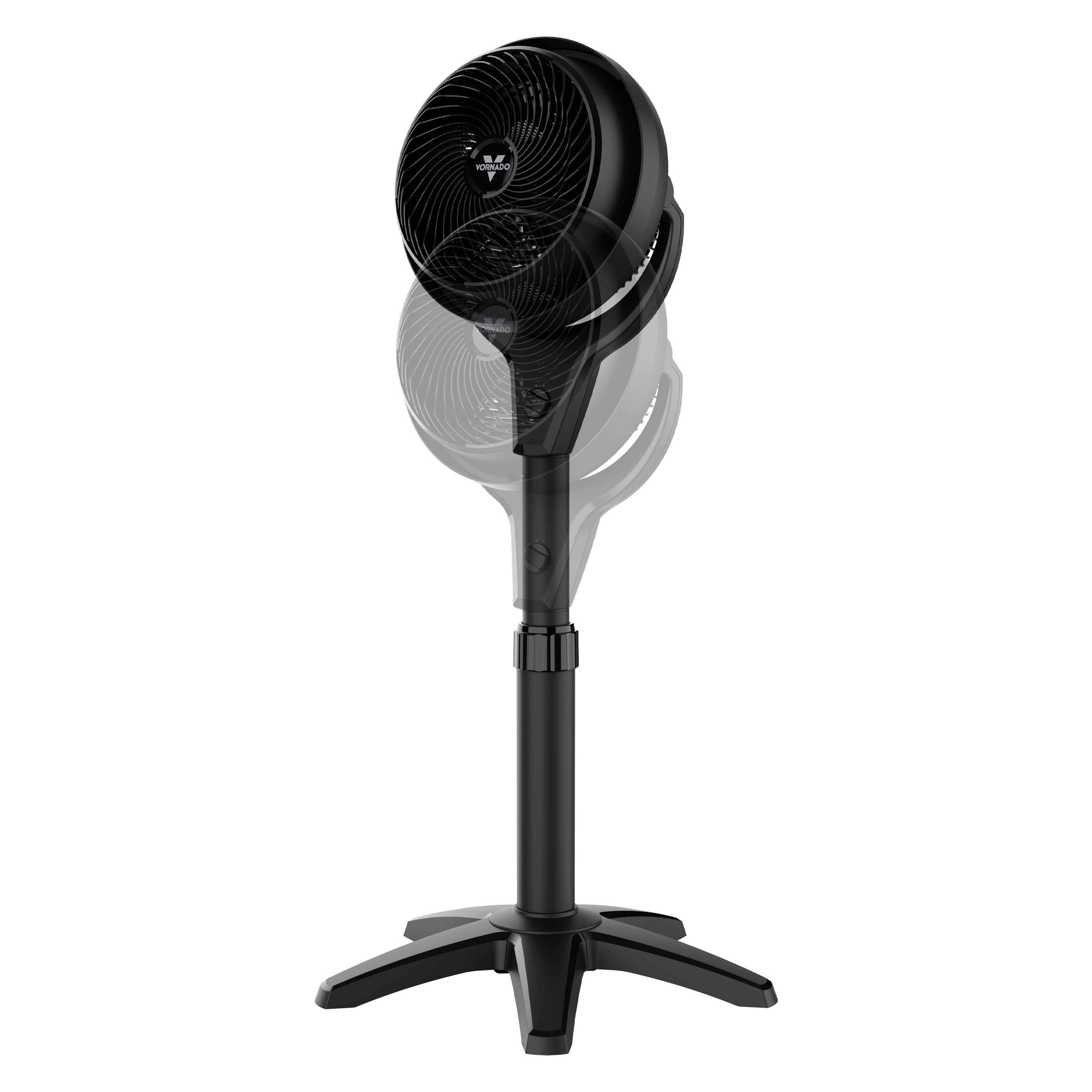 Vornado 602 Whole Room Air Circulator Pedestal Fan with 3 Speeds, Adjustable Height, Personal, Black