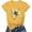 Yellow, variant on Short Sleeve T Shirts For Women Crew Neck Flower Print Top Classic Fit Shirt Summer Blouses