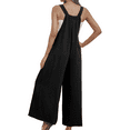 thumbnail image 3 of Fantaslook Wide Leg Jumpsuits for Women Casual Overalls Summer Rompers Jumpers Loose Sleeveless Straps Outfits With Pockets, 3 of 7