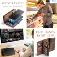 thumbnail image 6 of for Samsung Galaxy S25 Premium PU Leather Folding Case, Multiple Card Slots Design, Wrist Strap Zipper Pocket Kickstand Magnetic Snap, Wireless Charging for Samsung Galaxy S25, Darkbrown, 6 of 10