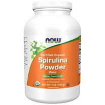 NOW Supplements, Certified Organic, Spirulina Powder, Rich in Beta-Carotene and B-12, 1-Pound