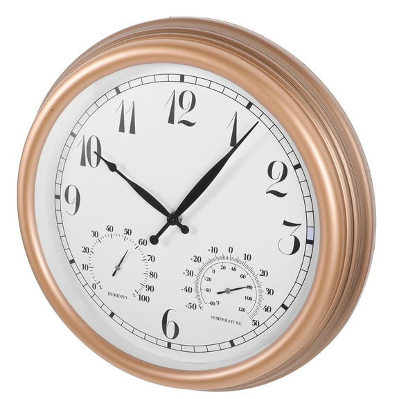 Outdoor Wall Clock with Thermometer and Hygrometer Vintage Style for Decor Inch