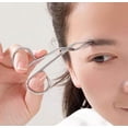 thumbnail image 3 of Pinzas profesionales para cejas de acero inoxidable, 4 Uds., pinzas rectas con mango de tijera, herramienta de belleza Personal diaria, pinza para el pelo de la nariz, 3 of 5