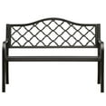 thumbnail image 5 of Gardenised Outdoor Garden Patio Steel Park Bench Lawn Decor with Cast Iron Back, Black Seating bench for Yard, Patio,, 5 of 5