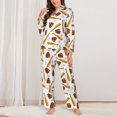 thumbnail image 2 of Balery Baseball Sport Conjunto de Pijama con Estampado para Mujer, Conjunto de Dos Piezas con Manga Larga, Ropa de Dormir Suave con Bolsillos, Pijamas Cómodos-XX-Large, 2 of 7
