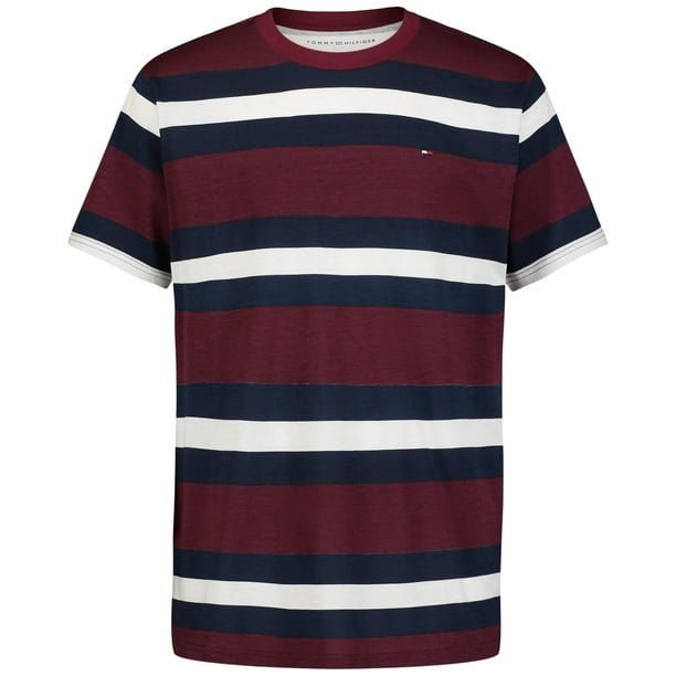 Camiseta Tommy Hilfiger de manga corta con rayas de rugby para niños de 10 a 12 años