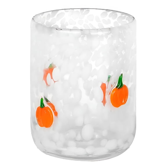 ACDANC 2026 New Halloween Icon Juice Glasses,Cute Glass Cups 14Oz Icon Stemless Coffee Cocktail Drinking Cups (1* Pumpkin)