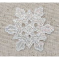 thumbnail image 2 of Small White Snowflake - Shimmery/Iridescent - Iron on Applique/Embroidered Patch, 2 of 2