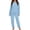 Blue, variant on LEKWK Pajama Sets for Women 2 Piece Textured Fleece Cozy Fuzzy Long Sleeve Crewneck Top and Pants Fall Winter Warm Home Lounge Sleepwear