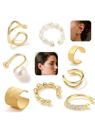  3Pcs Ear Cuff Earrings for Men Clip On Cartilage Earrings Men  Non Pierced Ear Cartilage Hoop Huggie Ear Cuffs for Mens Non Piercing  (2pcssilver): Clothing, Shoes & Jewelry