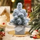 thumbnail image 5 of Mini Árbol de Navidad Artificial Blanco Flocado | Adorno Navideño de Escritorio con Base de Madera | Ramas Cubiertas de Nieve | Decoración Navideña Compacta para Oficina, Hogar, Apartamento, Estanter, 5 of 6