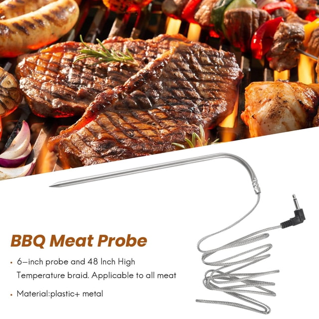 Replacement High-Temperature Meat Probe for Pellet Grills and Pellet Smokers Compatible with Grills, 2Pc Waterproof BBQ Probe