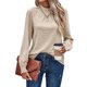 thumbnail image 2 of Camiseta de Larga con Cuello Alto y Ojales para Mujer, Elegante, Informal, , de Negocios, Elástica, con Aberturas Albaricoque S, 2 of 9