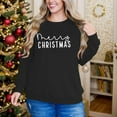 thumbnail image 5 of Women's Christmas Sweatshirts Casual Crew Neck Blouses Top Xmas Holiday Winter Sweater Christmas Letter Printed Long Sleeve Shirts Pullover, 5 of 8